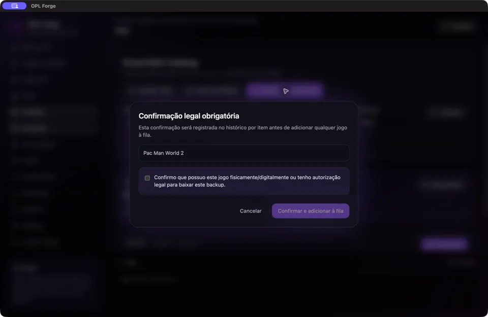 Legal confirmation dialog shown before downloading an OPL Component