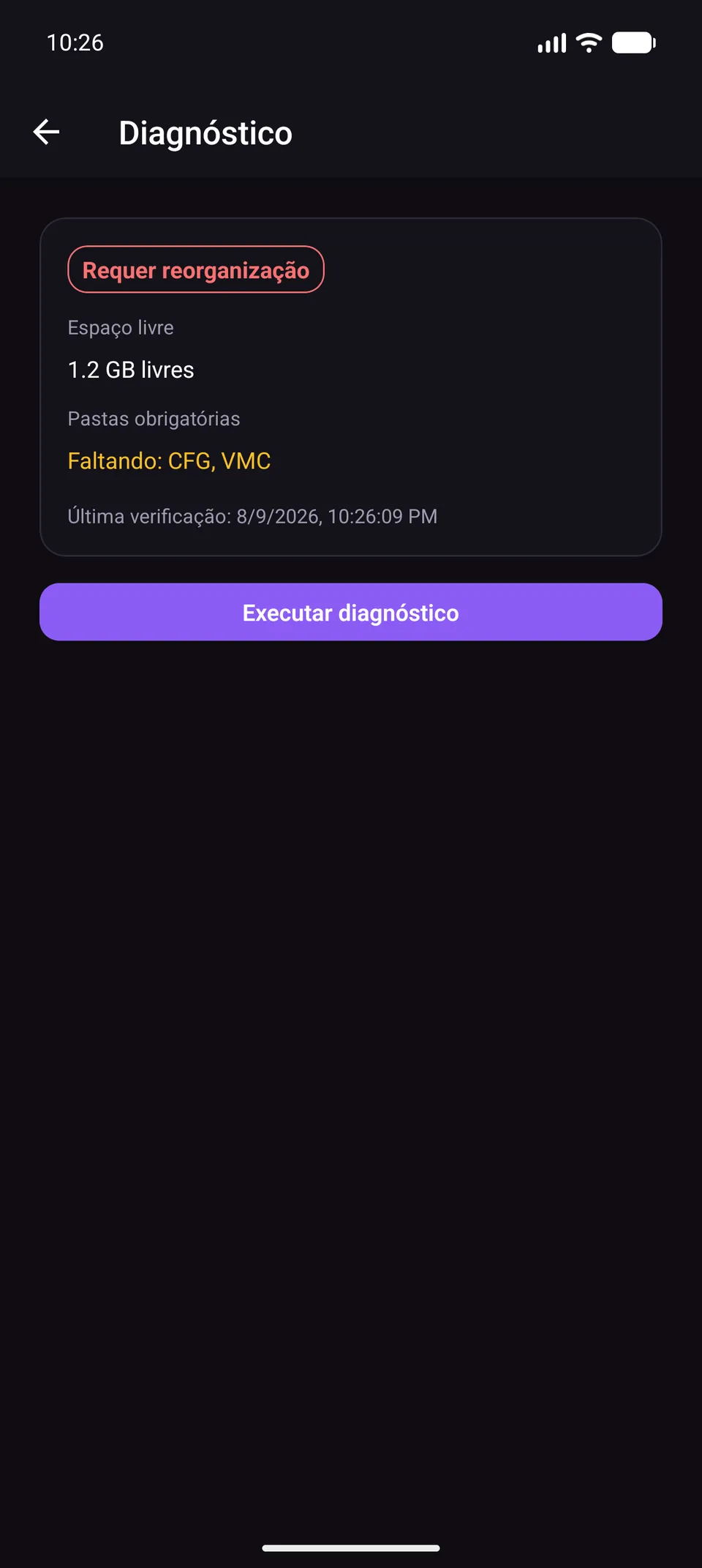 OPL Forge Android device diagnostics screen showing library readiness